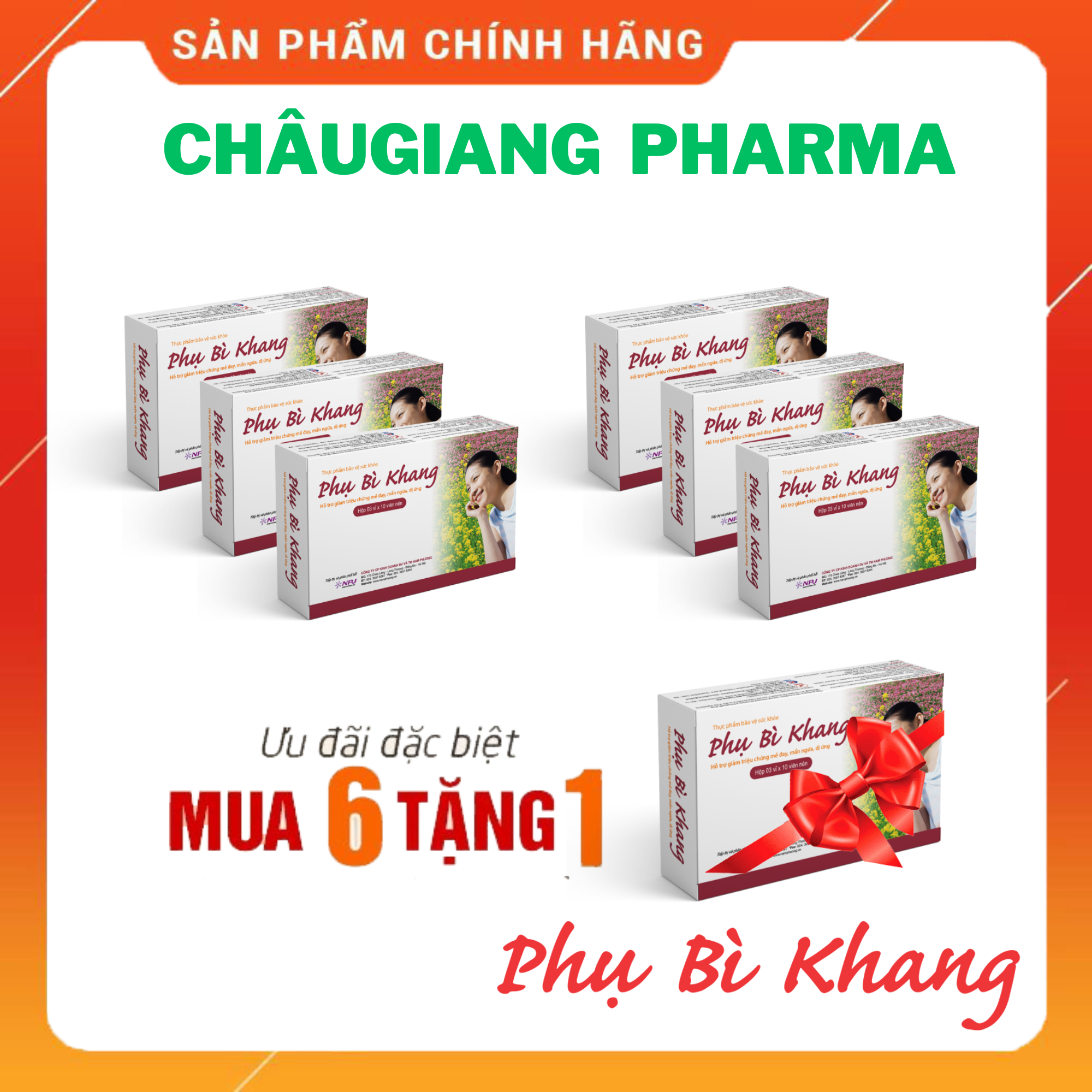  Combo 6 hộp Phụ Bì Khang (mua 6 hộp tặng 01 hộp) 